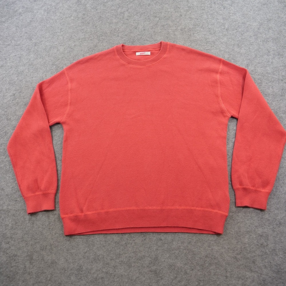 Zara Shirt Mens Medium Red Crewneck Long Sleeve Cotton Sweater Pullover Knit